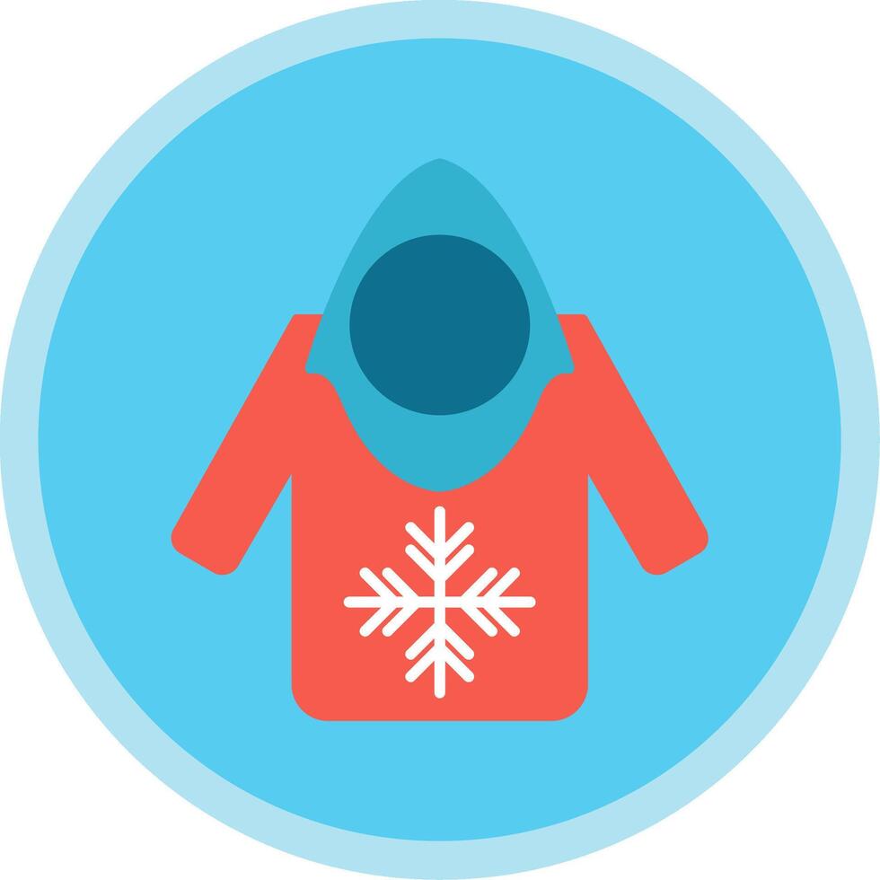 Hoodie Flat Multi Circle Icon vector