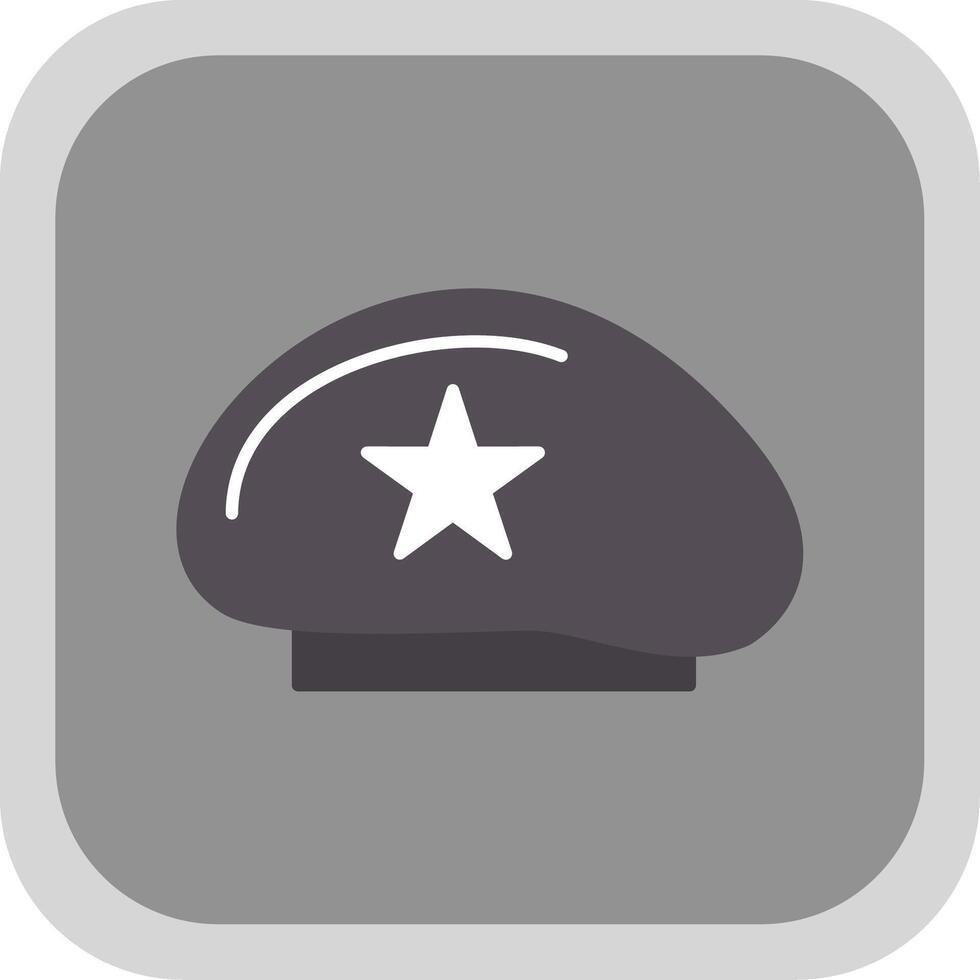 Beret Flat Round Corner Icon vector