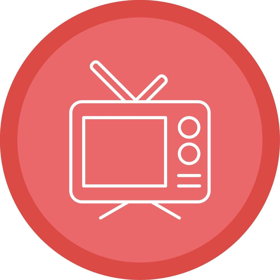 Television Line Multi Circle Icon vector