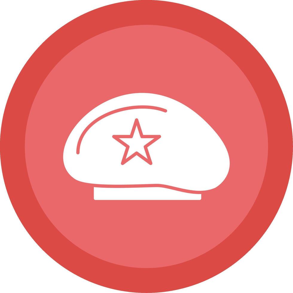 Beret Glyph Multi Circle Icon vector