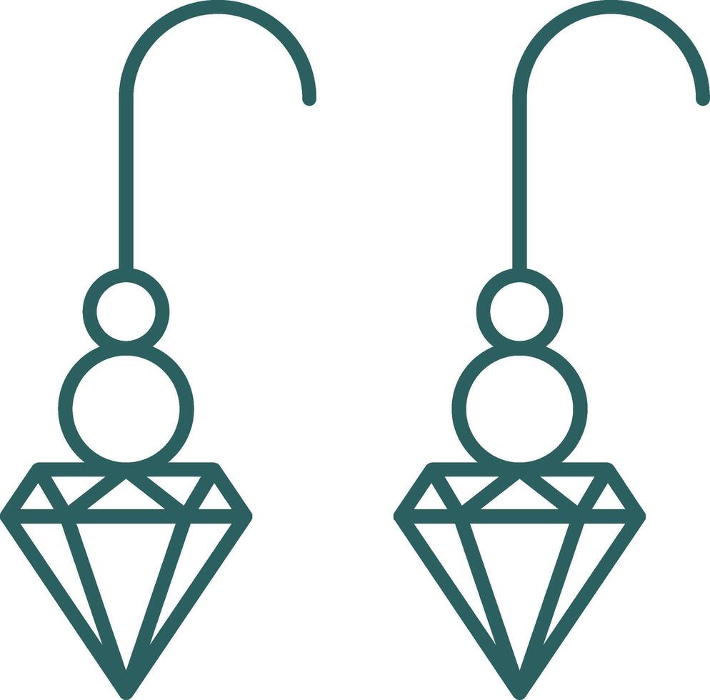 Round Earrings Line Gradient Round Corner Icon vector