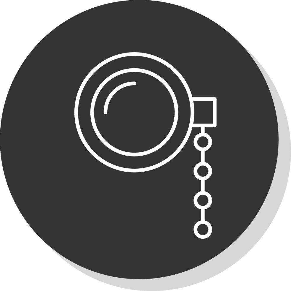 Monocle Line Grey Circle Icon vector