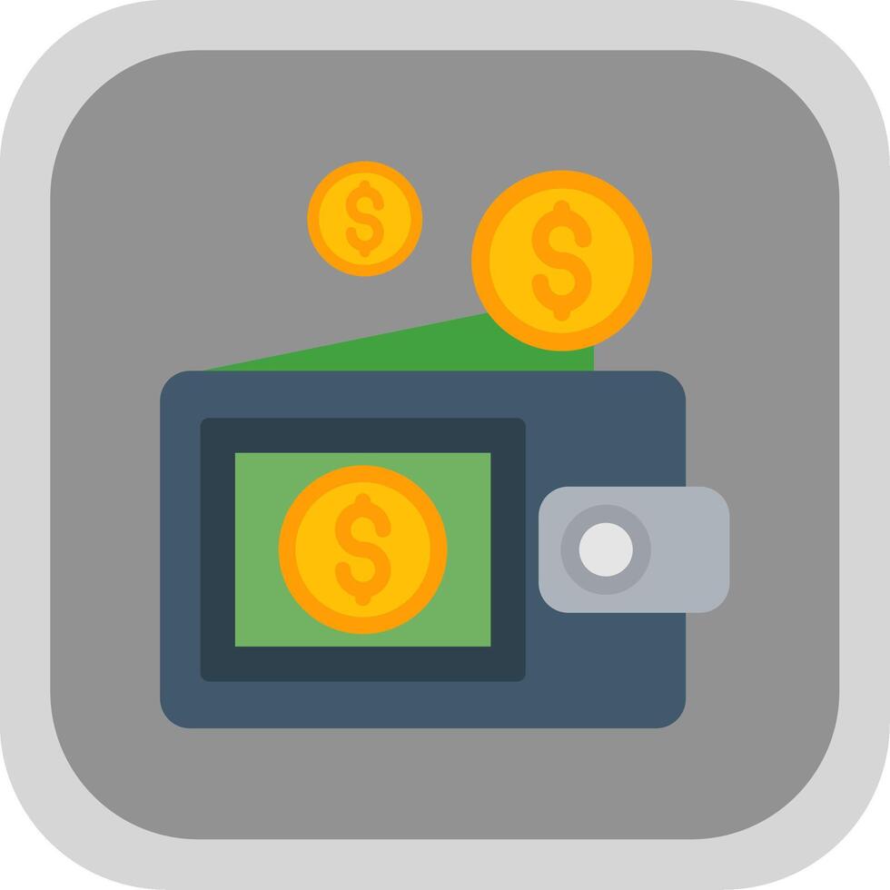 Coins Flat Round Corner Icon vector