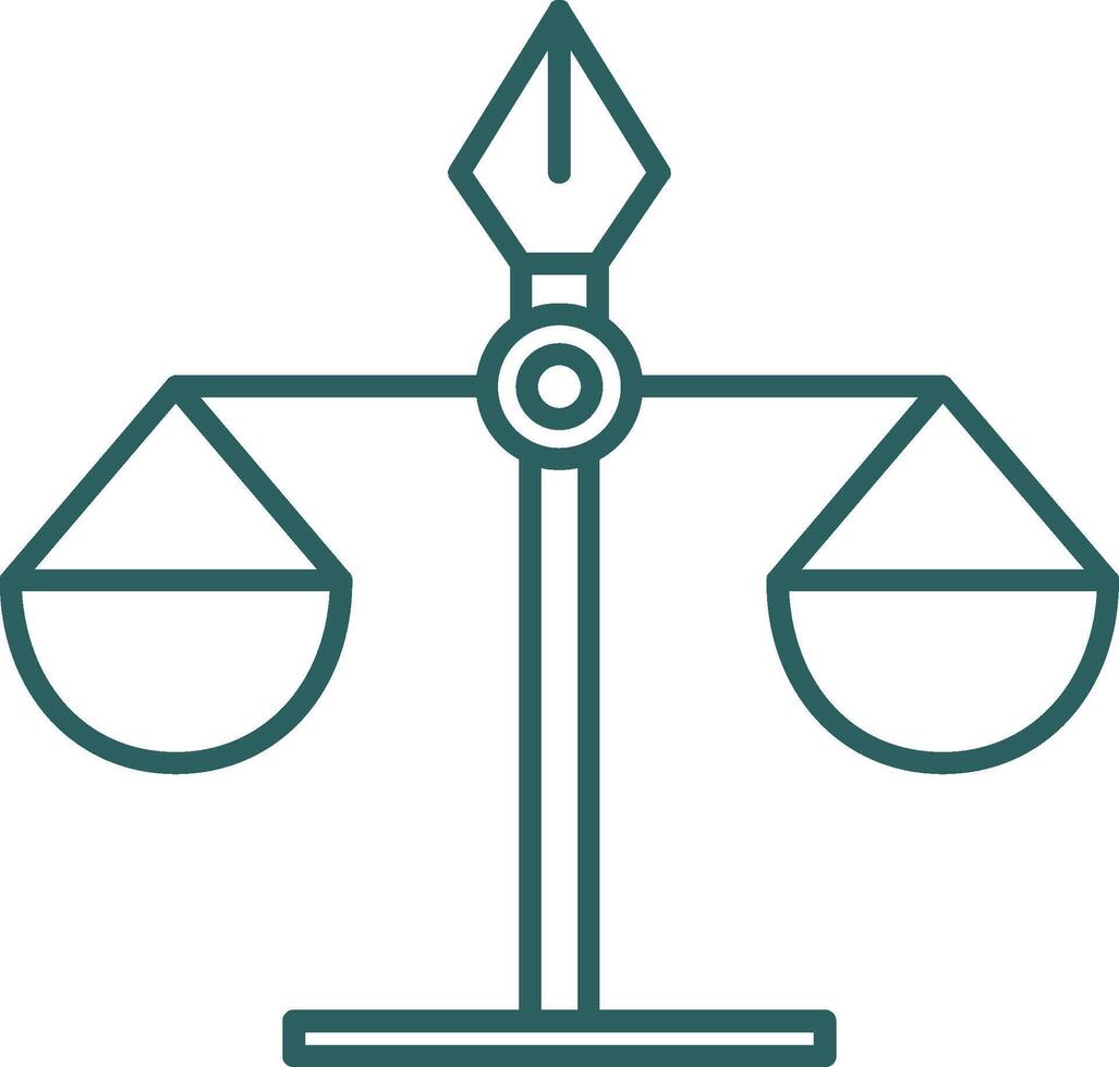 Justice Scale Line Gradient Round Corner Icon vector