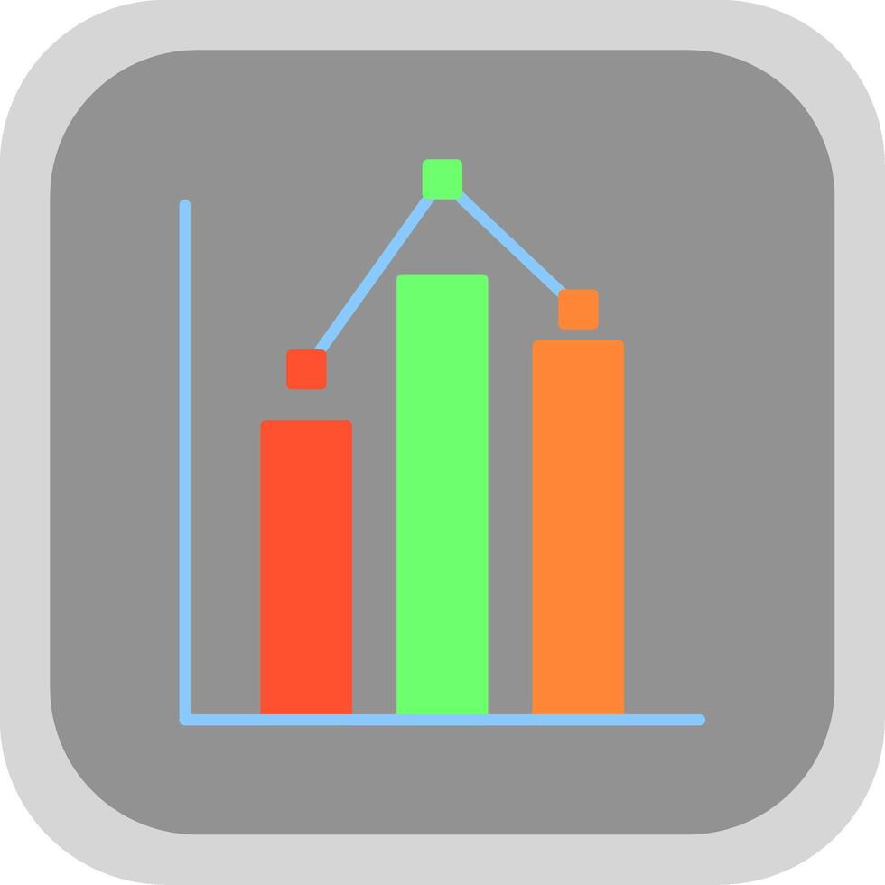 Statistics Flat Round Corner Icon vector