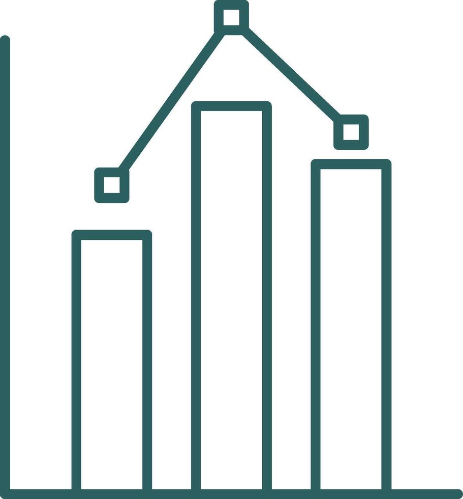 Statistics Line Gradient Round Corner Icon vector