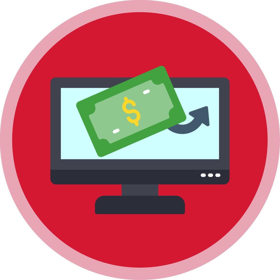 Cash Payment Flat Multi Circle Icon vector