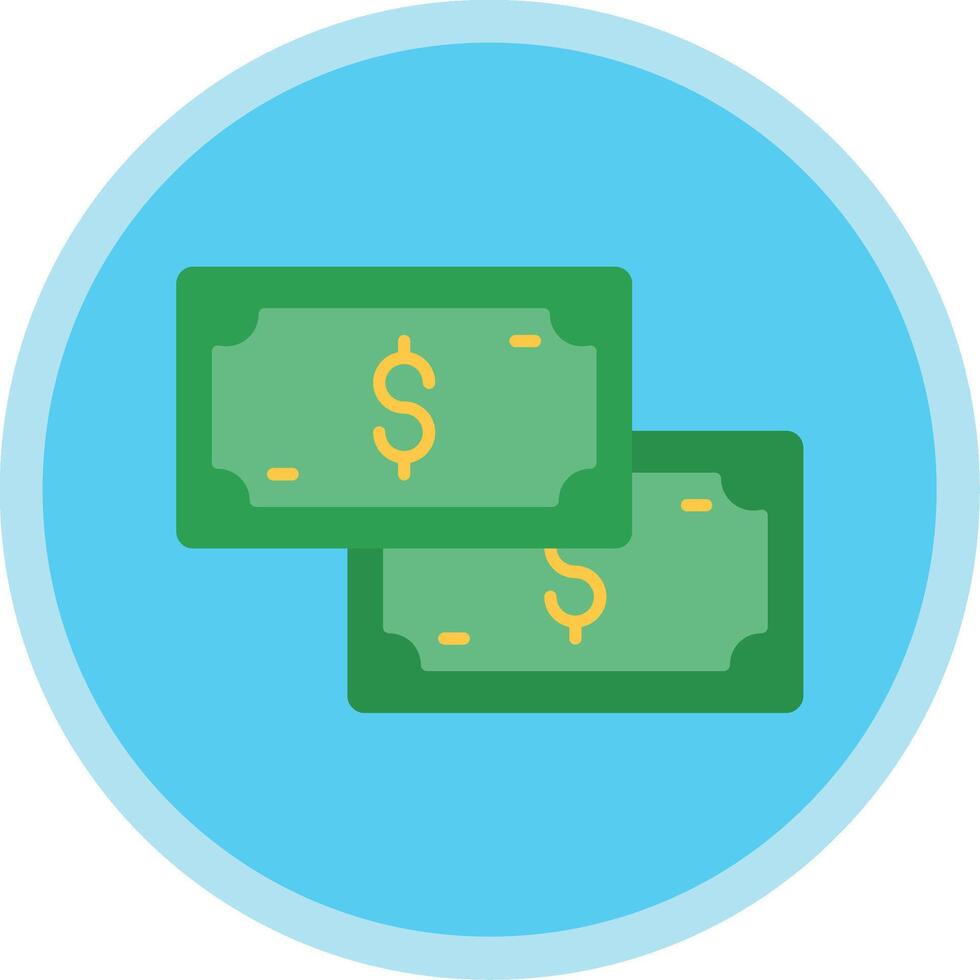 Cash Flat Multi Circle Icon vector