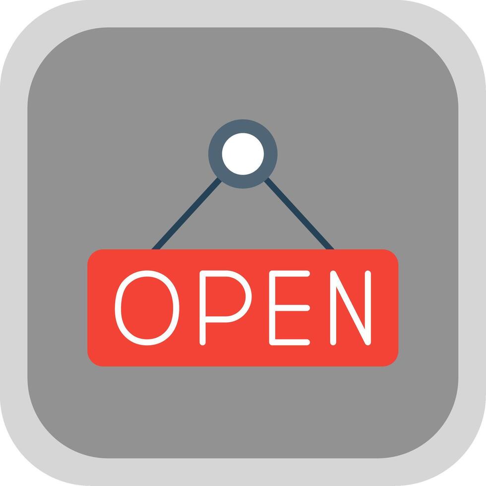 Open Flat Round Corner Icon vector