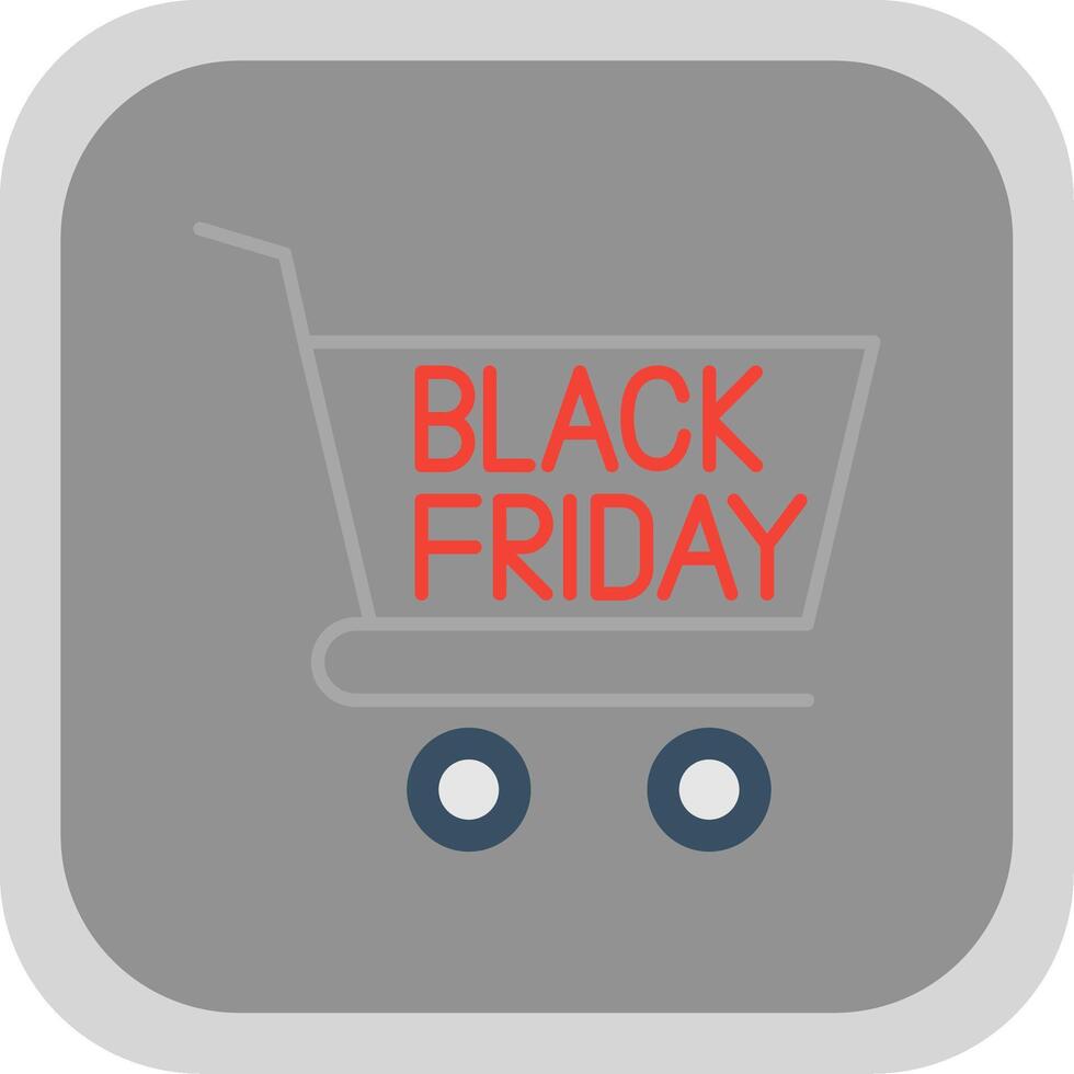 Black Friday Flat Round Corner Icon vector