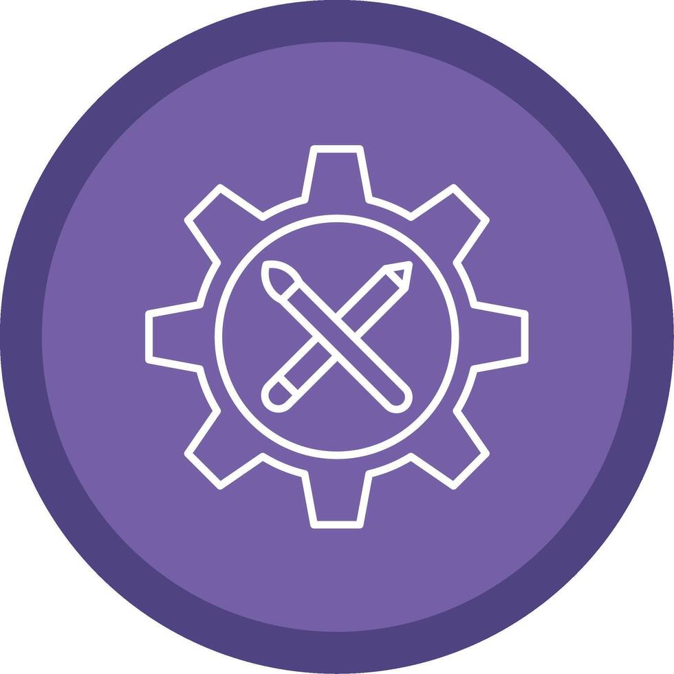 Gear Line Multi Circle Icon vector