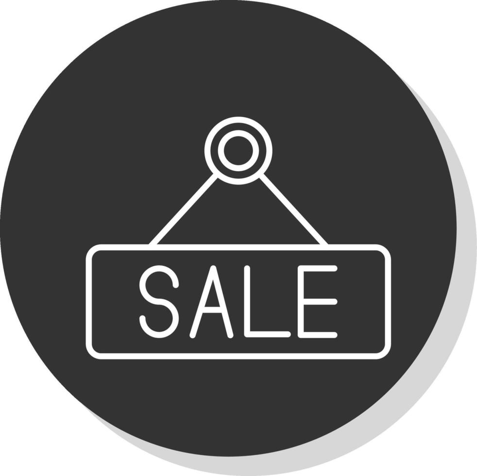 Sale Line Grey Circle Icon vector