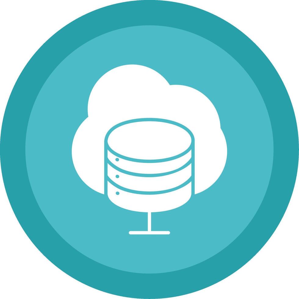 Cloud Server Glyph Multi Circle Icon vector