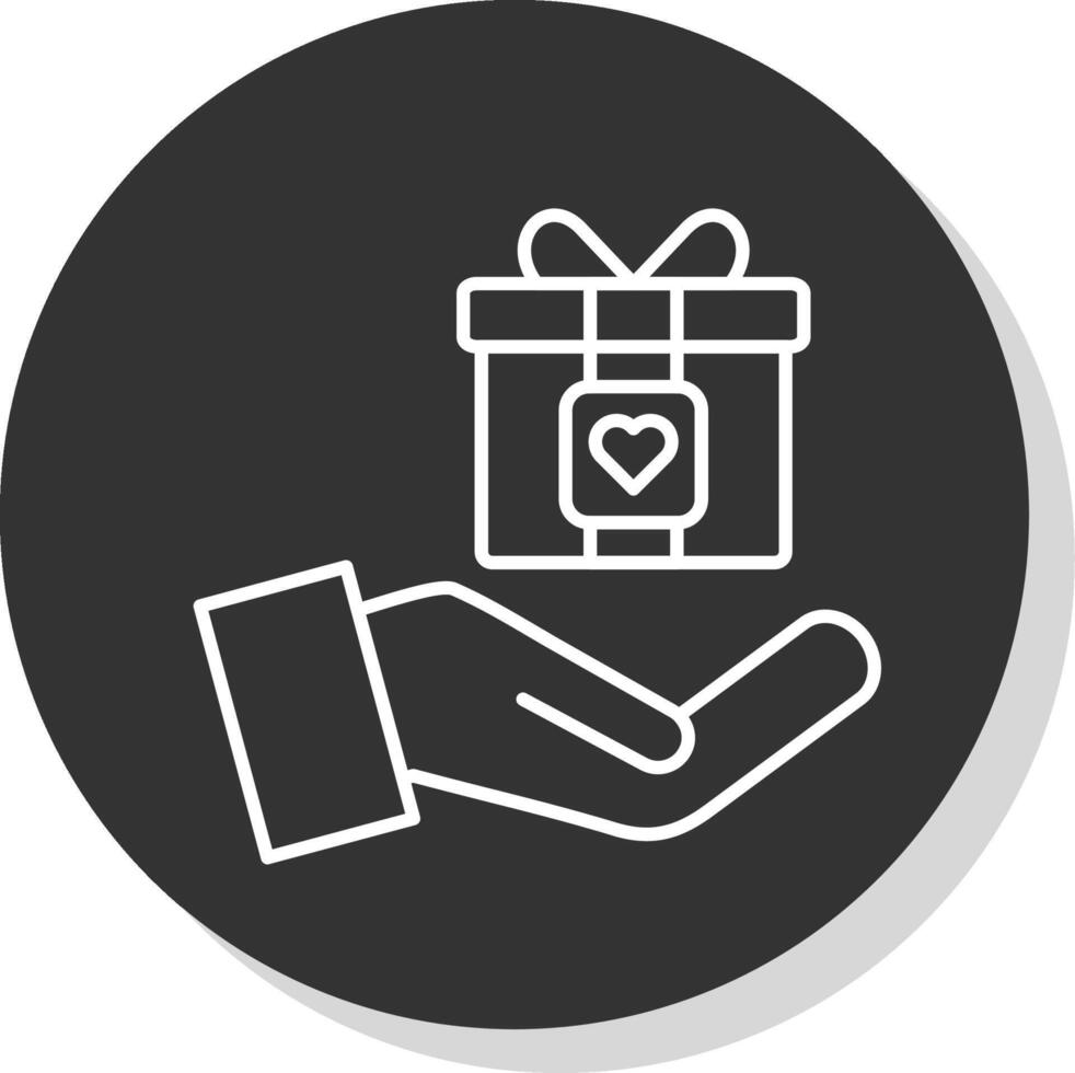 Gift Line Grey Circle Icon vector