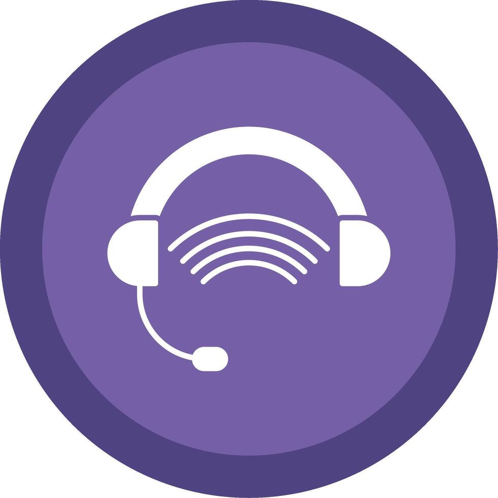 Headphones Glyph Multi Circle Icon vector