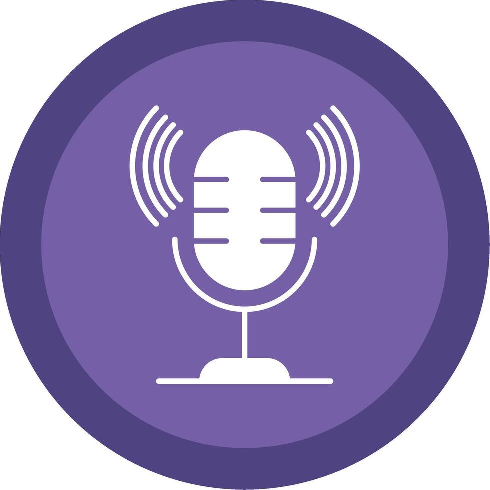 Microphone Glyph Multi Circle Icon vector