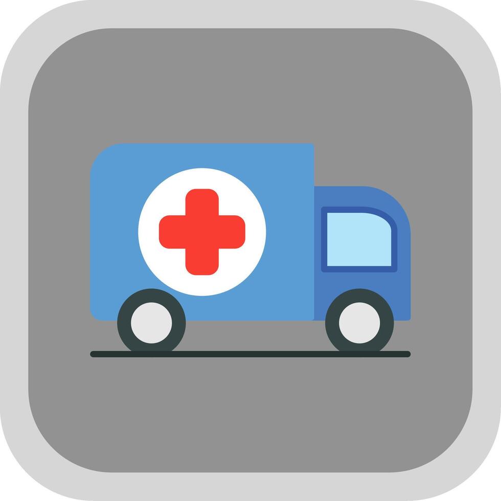 Ambulance Flat Round Corner Icon vector