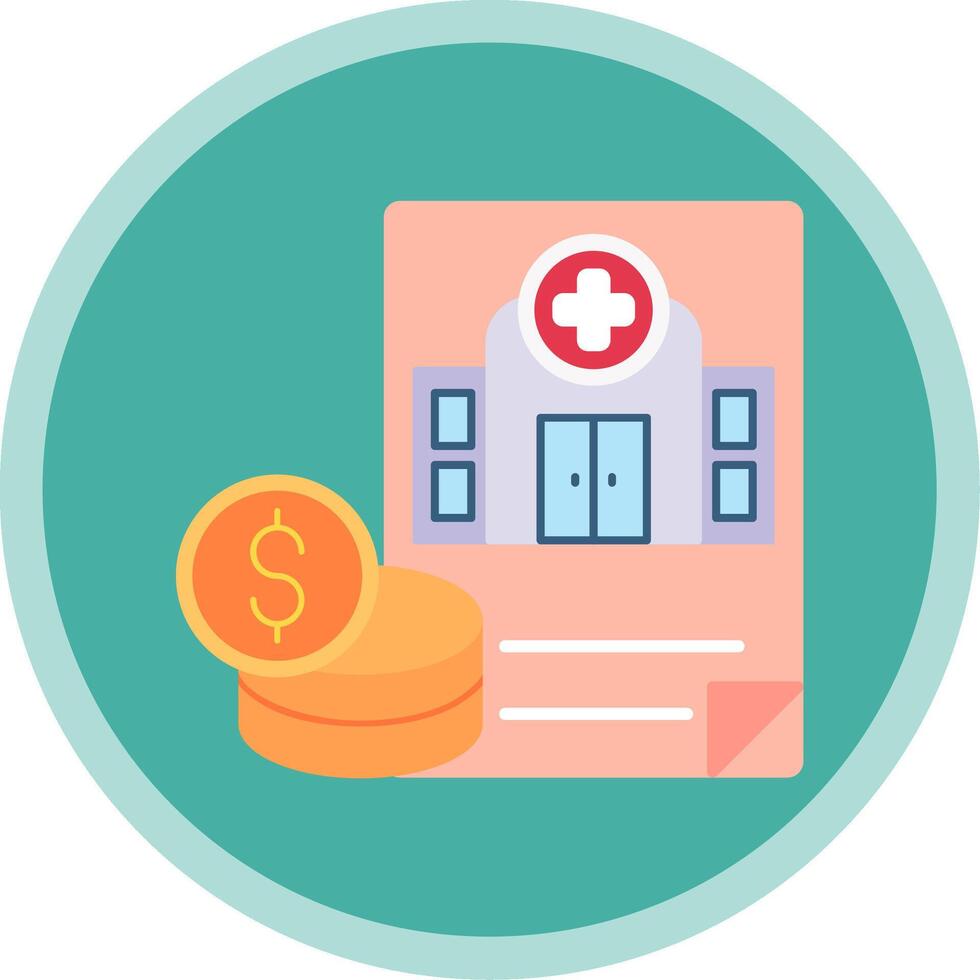 Hospital Budget Flat Multi Circle Icon vector