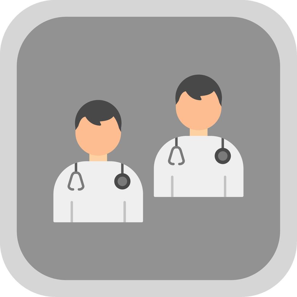 Doctors Flat Round Corner Icon vector