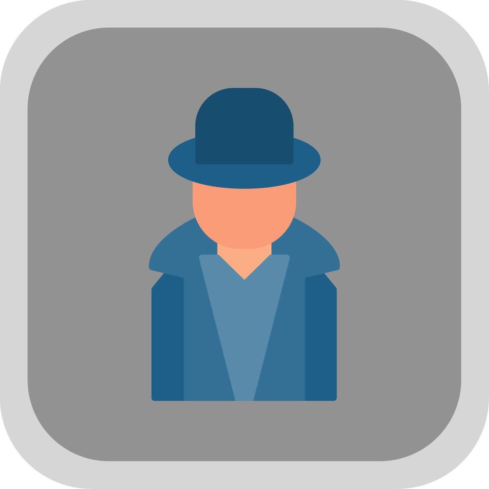 Hacker Flat Round Corner Icon vector
