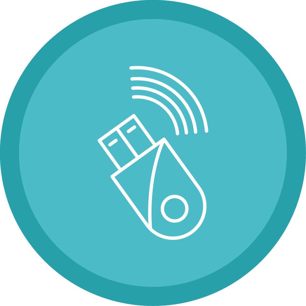 Usb Modem Line Multi Circle Icon vector