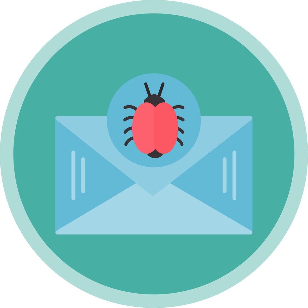 Email Virus Flat Multi Circle Icon vector