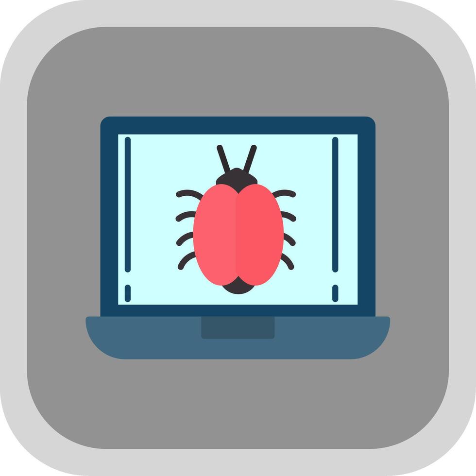 Bug Flat Round Corner Icon vector