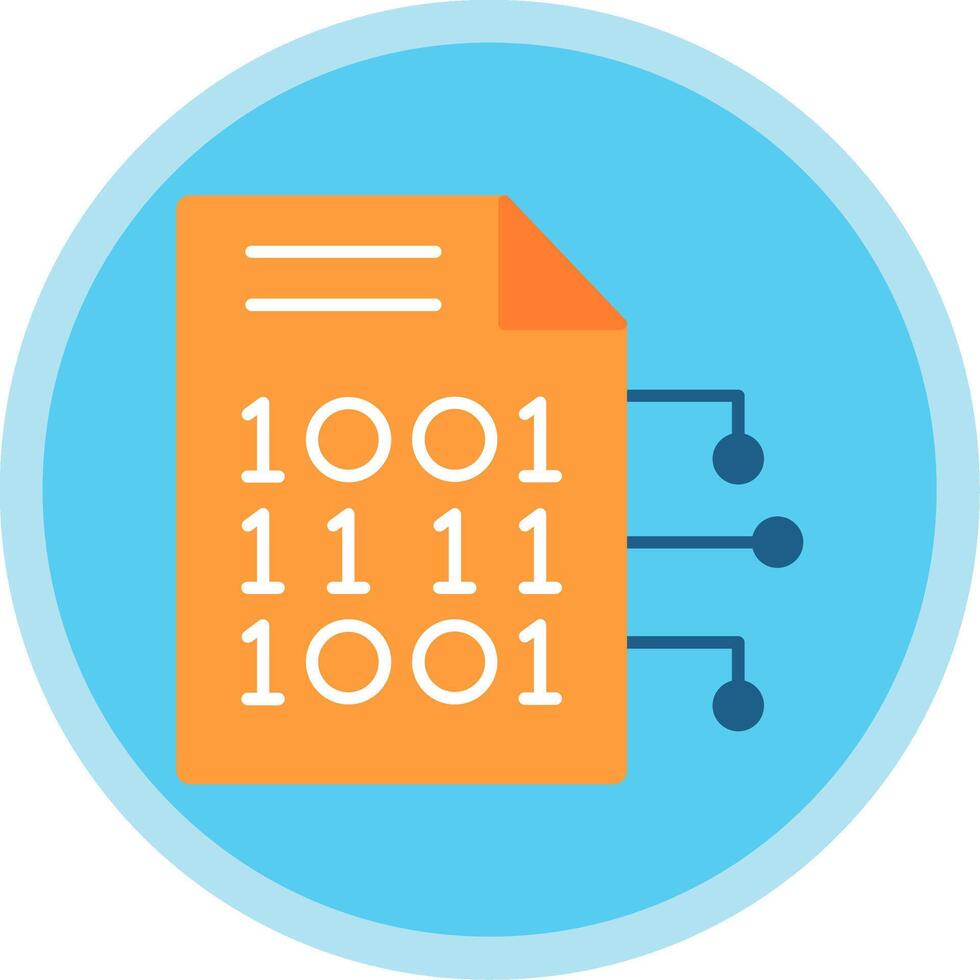 Encryption Data Flat Multi Circle Icon vector