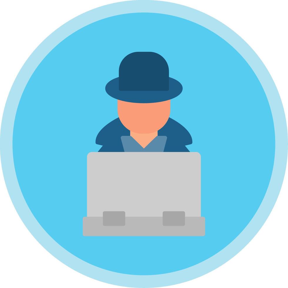 Hacker Flat Multi Circle Icon vector