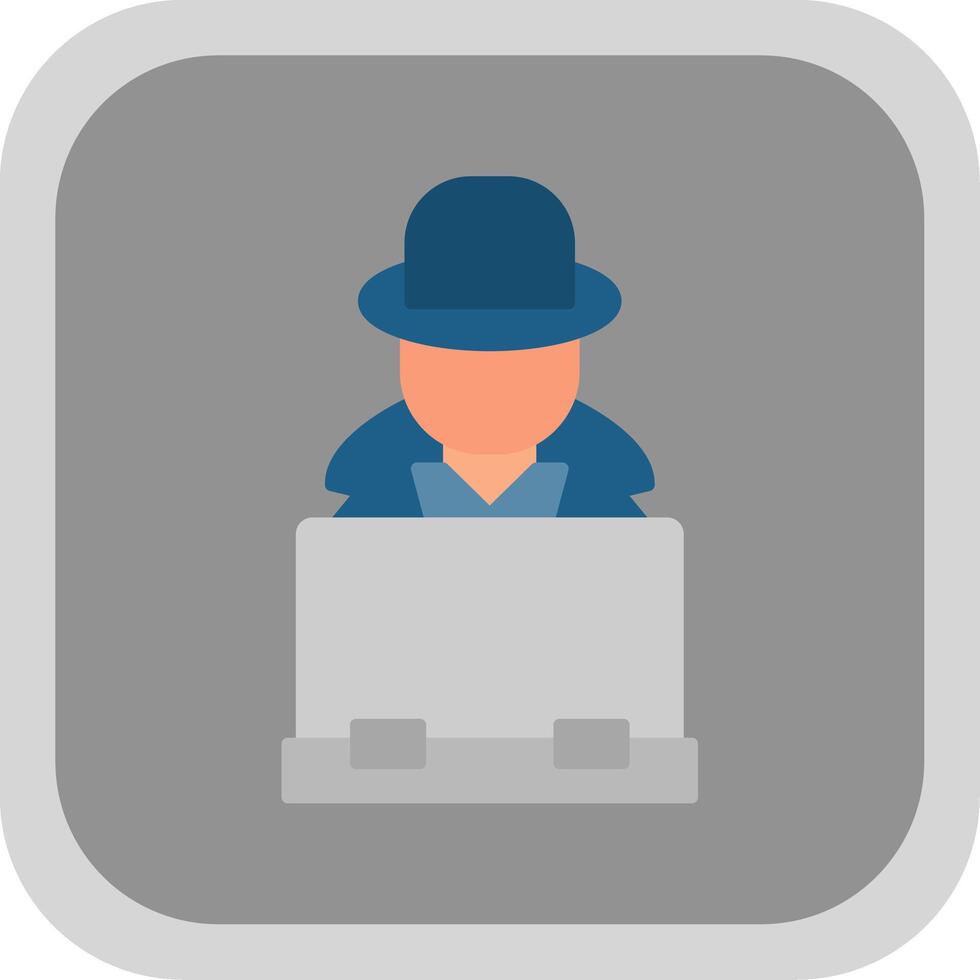 Hacker Flat Round Corner Icon vector