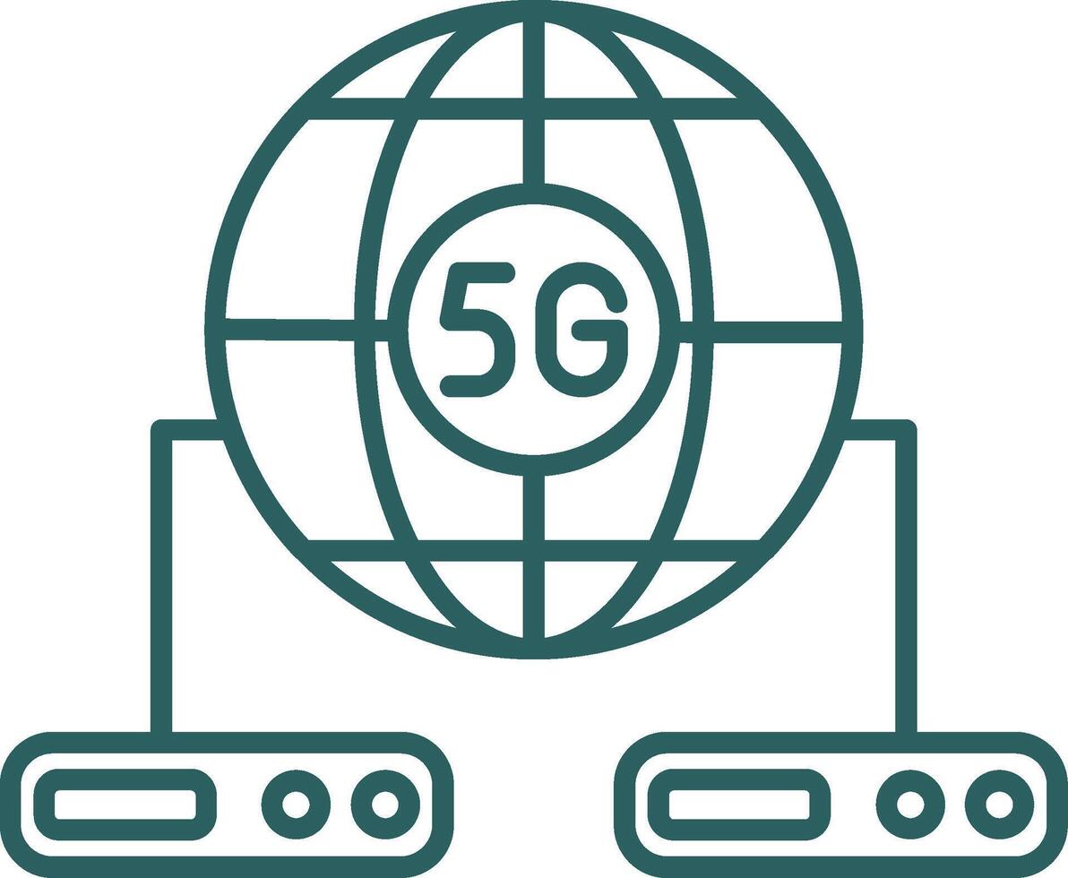 Big Data Line Gradient Round Corner Icon vector