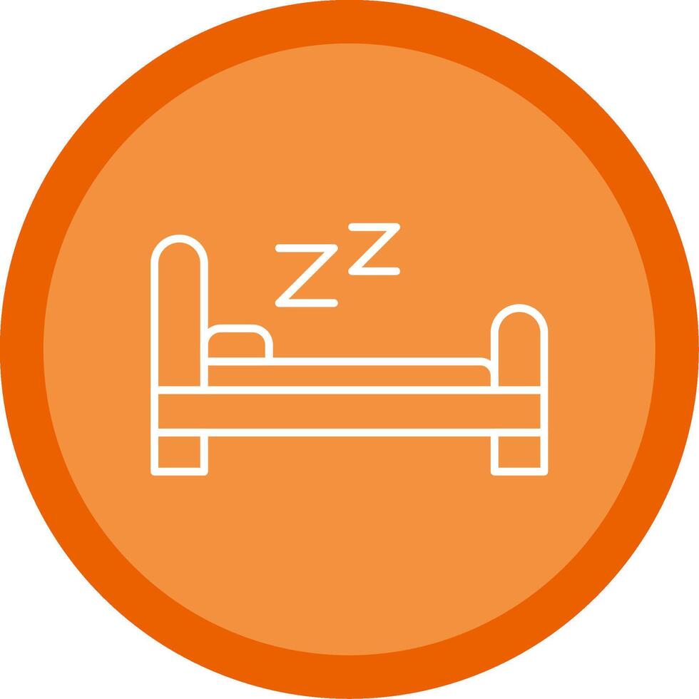 cama línea multi circulo icono vector