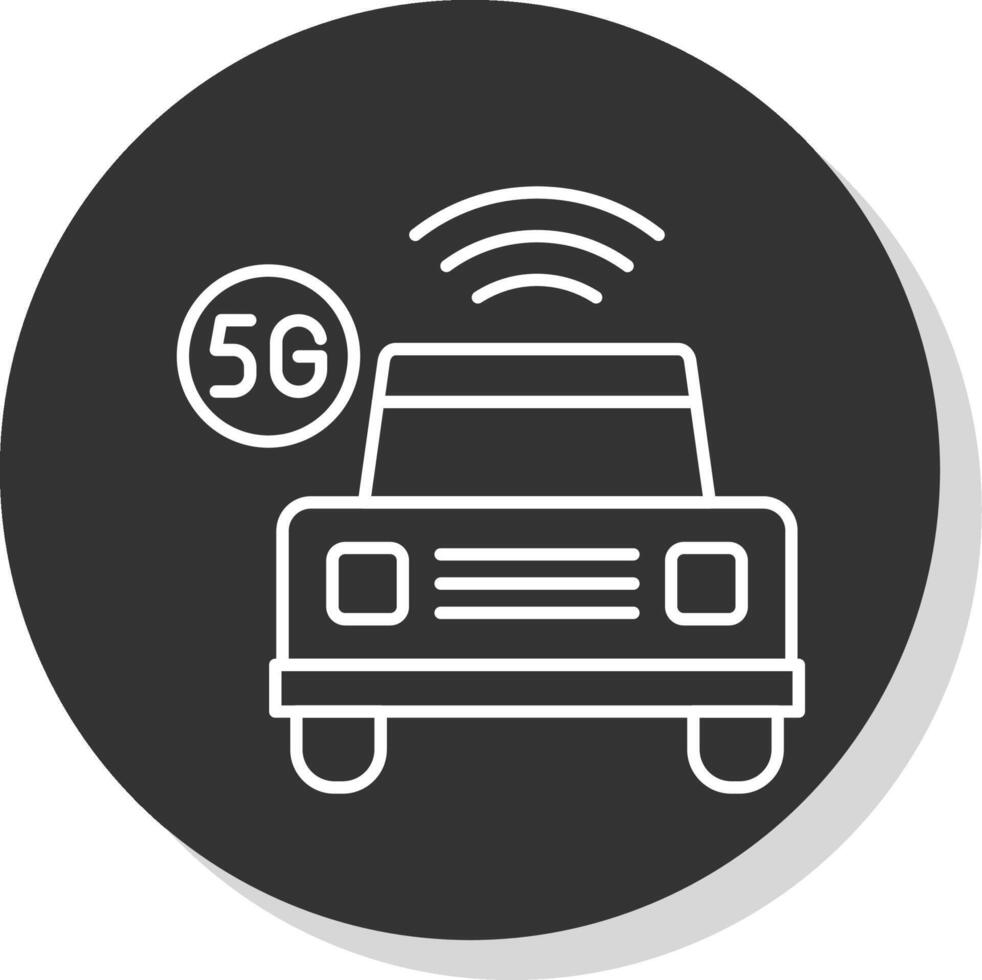 Smart Car Line Grey Circle Icon vector