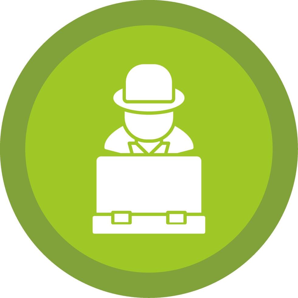 Hacker Glyph Multi Circle Icon vector
