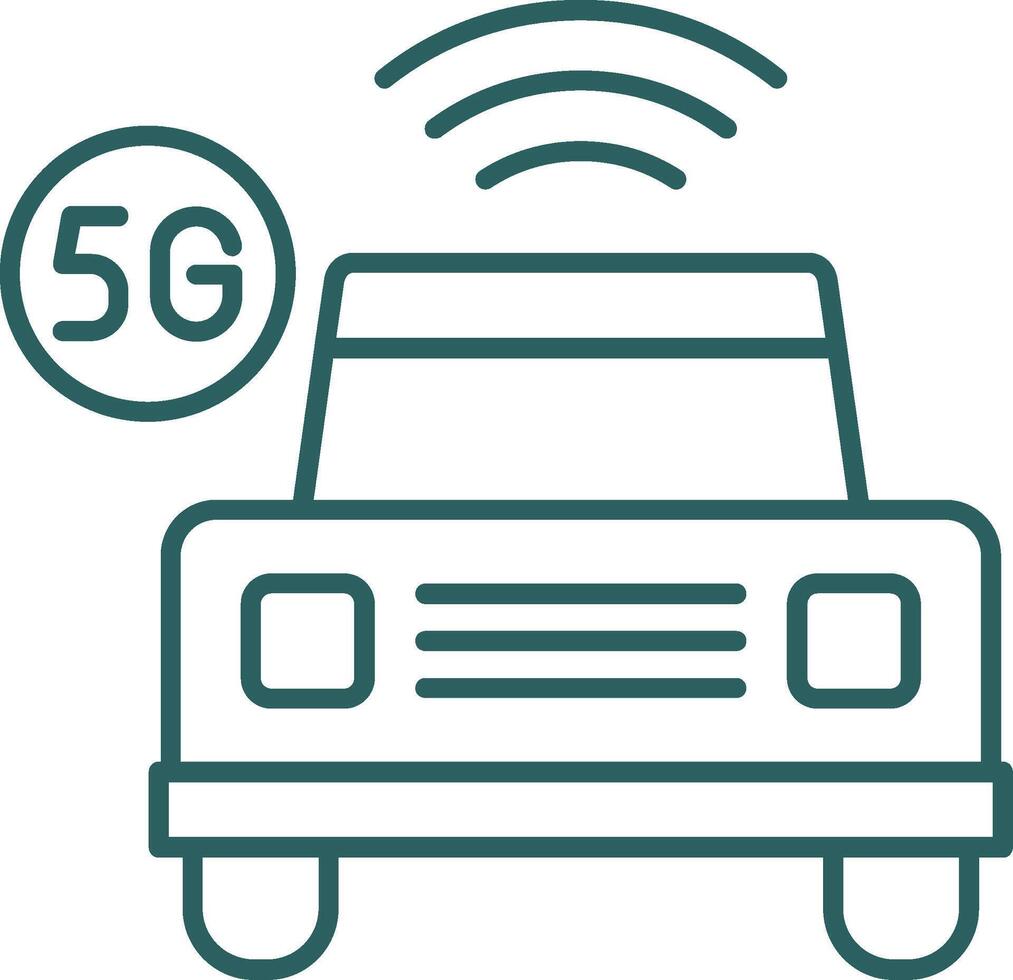 Smart Car Line Gradient Round Corner Icon vector