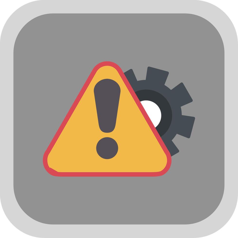 Warning Sign Flat Round Corner Icon vector