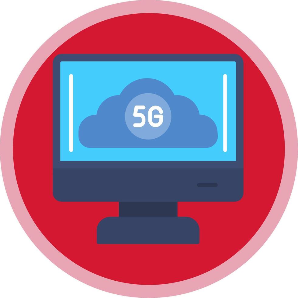 Cloud Connection Flat Multi Circle Icon vector