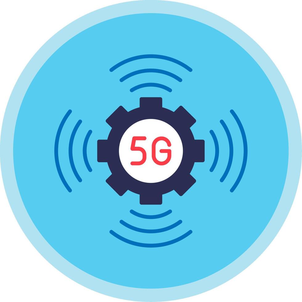 5G Flat Multi Circle Icon vector