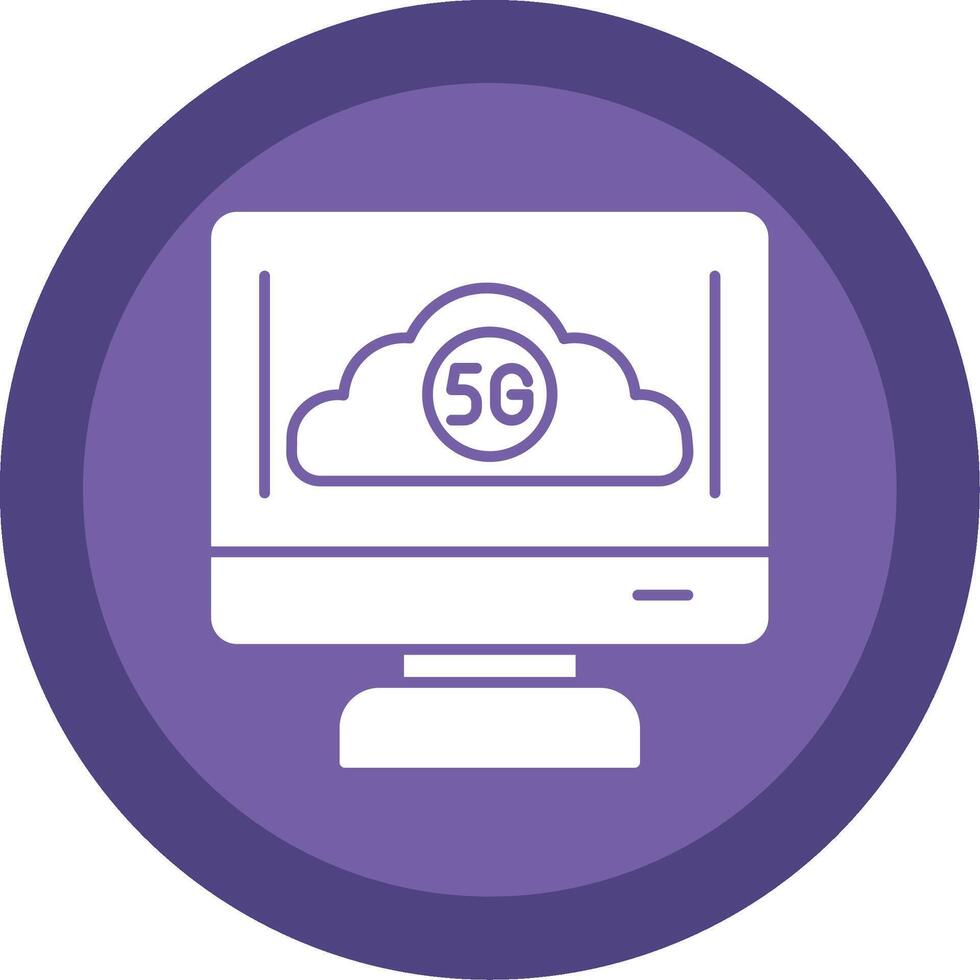 Cloud Connection Glyph Multi Circle Icon vector