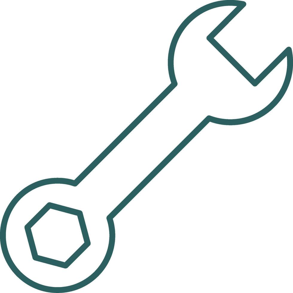 Spanner Line Gradient Round Corner Icon vector
