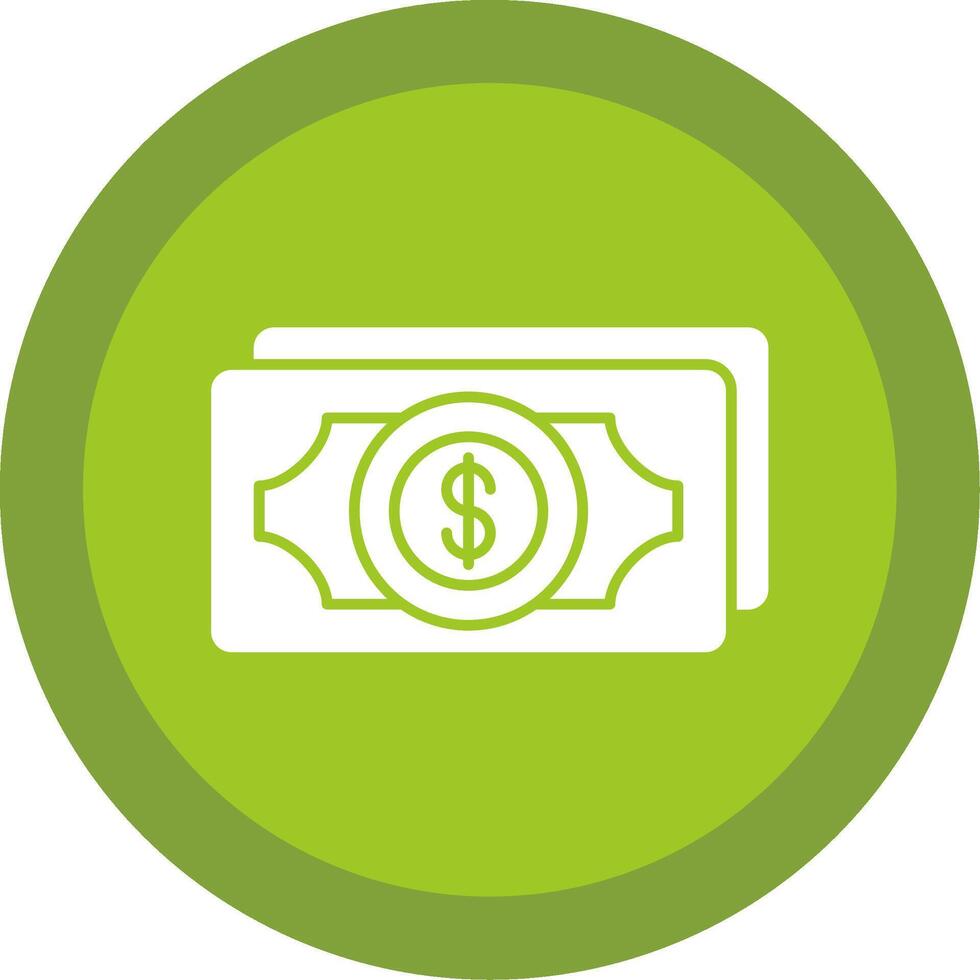 Salary Glyph Multi Circle Icon vector