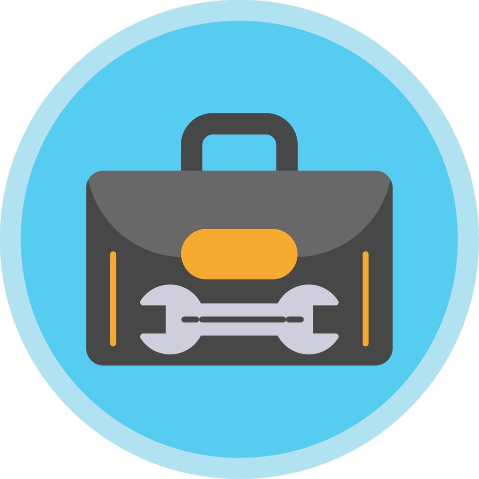 Tool Box Flat Multi Circle Icon vector
