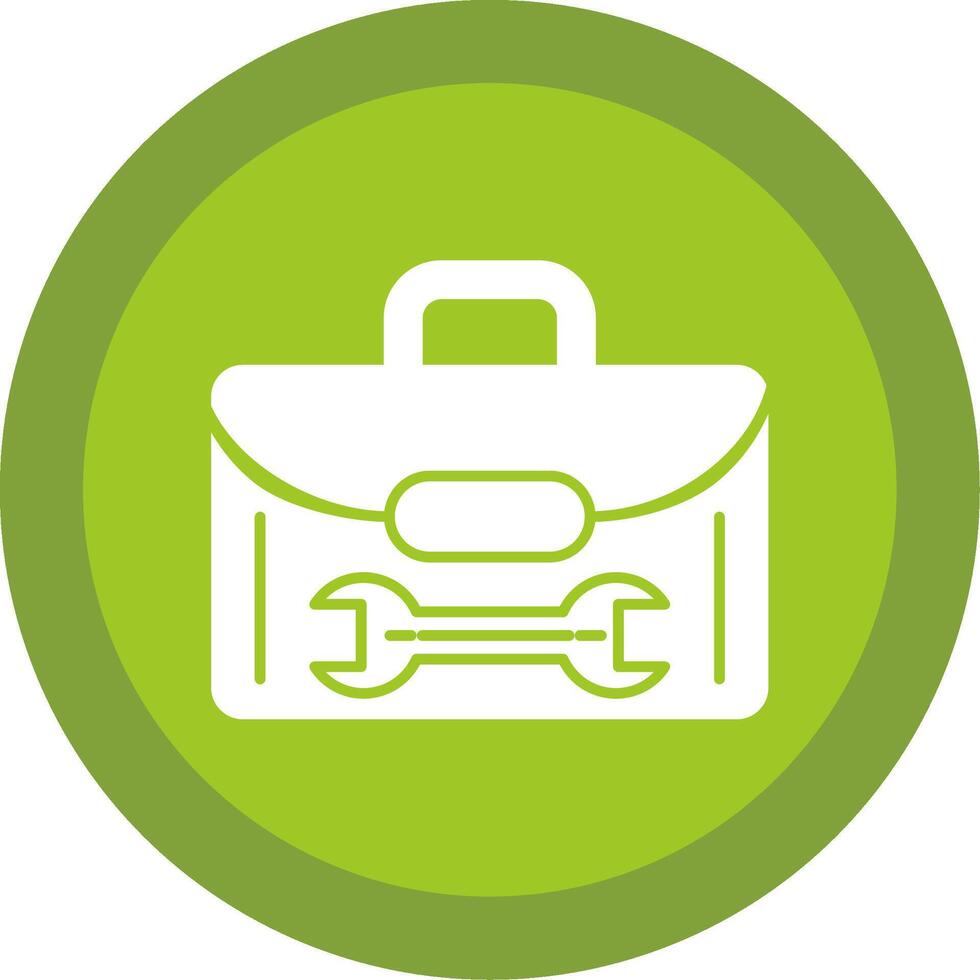 Tool Box Glyph Multi Circle Icon vector