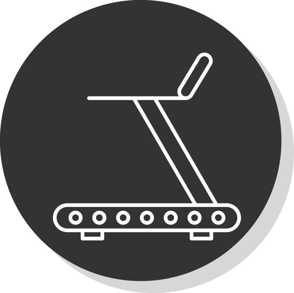 Treadmill Line Grey Circle Icon vector