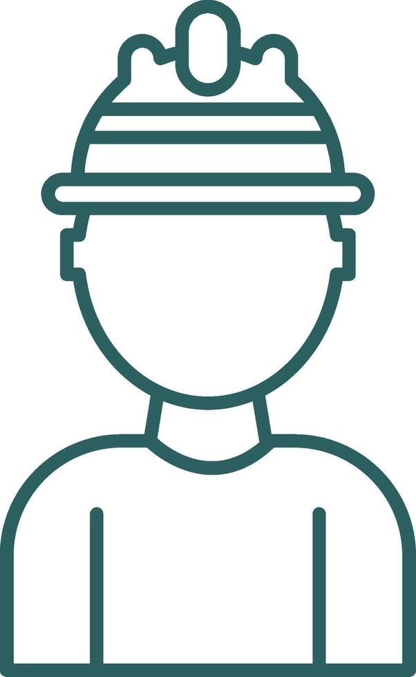 Labor Line Gradient Round Corner Icon vector