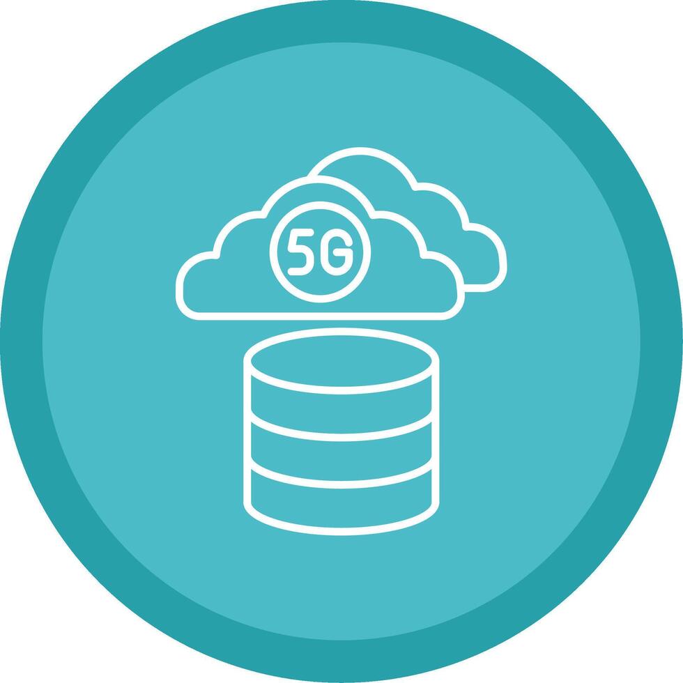 Cloud Database Line Multi Circle Icon vector