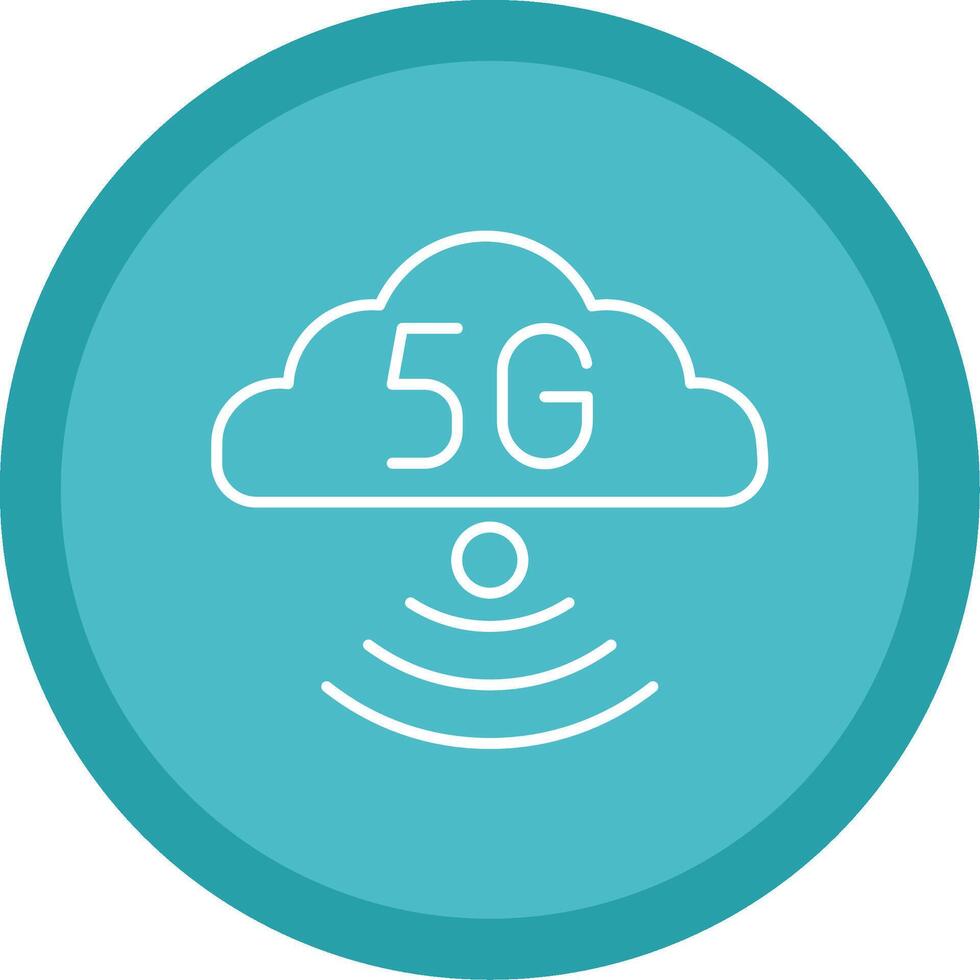 Cloud Connection Line Multi Circle Icon vector