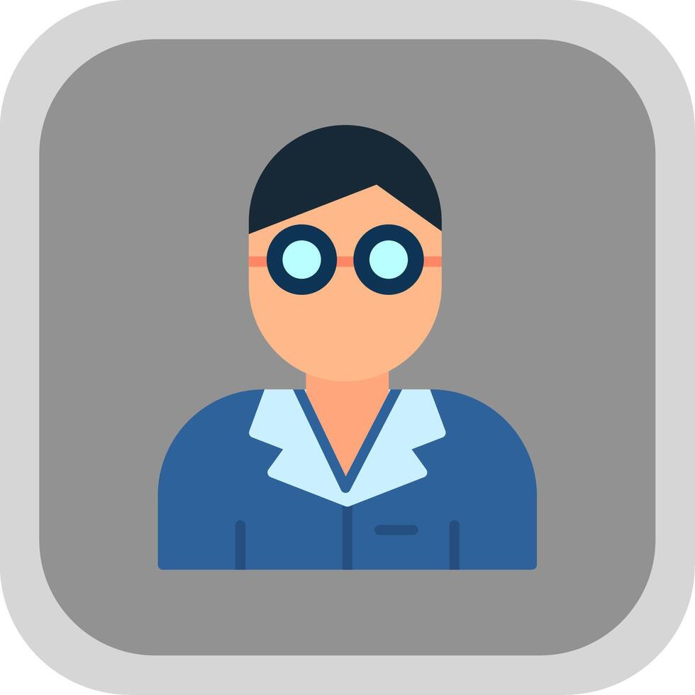 scientist Flat Round Corner Icon vector