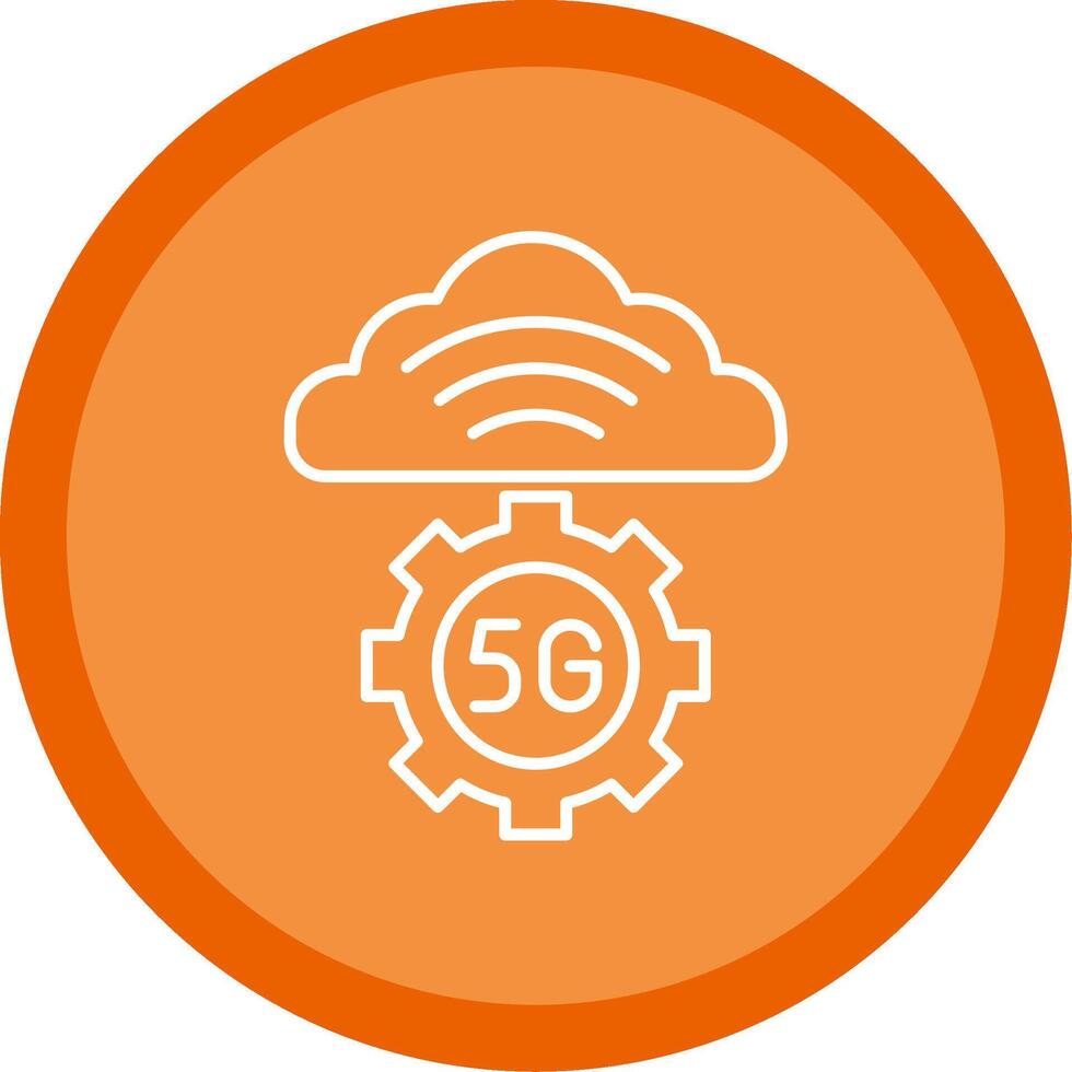 Cloud Server Line Multi Circle Icon vector