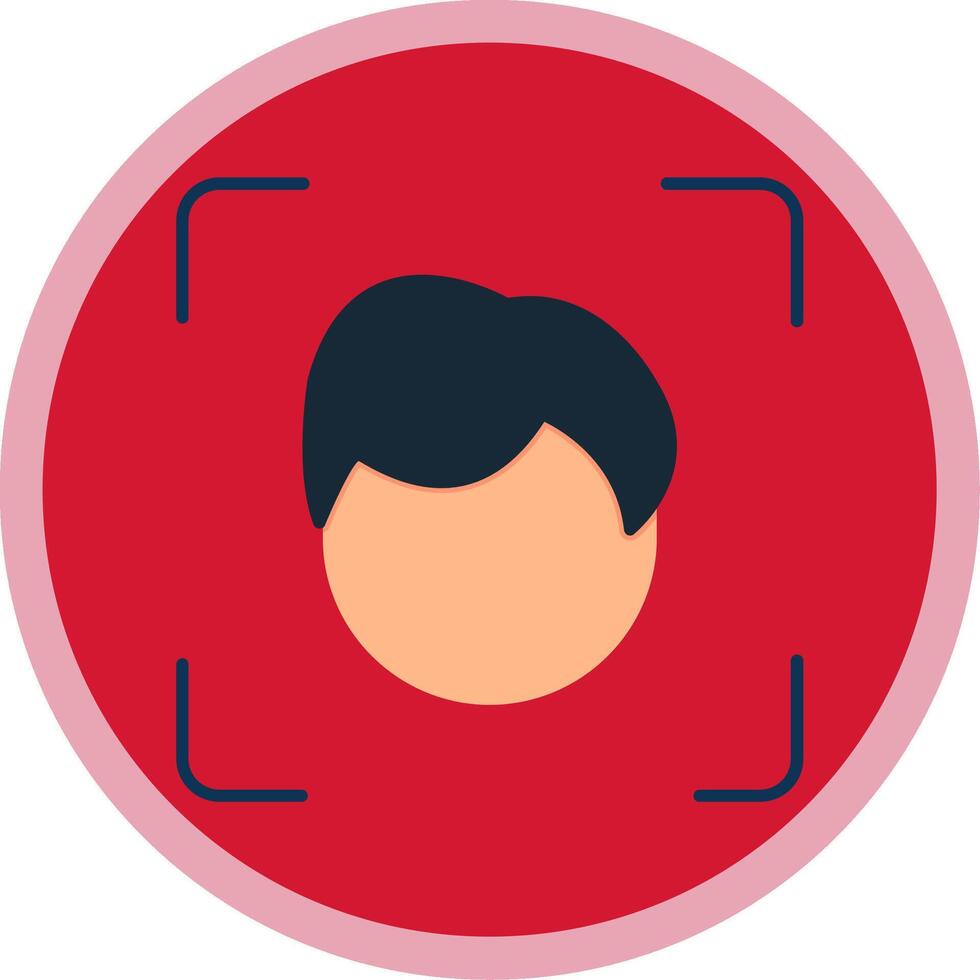 Face Scan Flat Multi Circle Icon vector